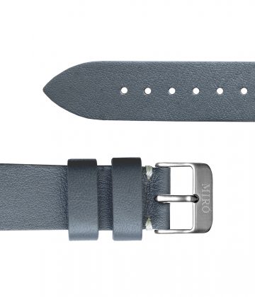 Grey leather watch strap